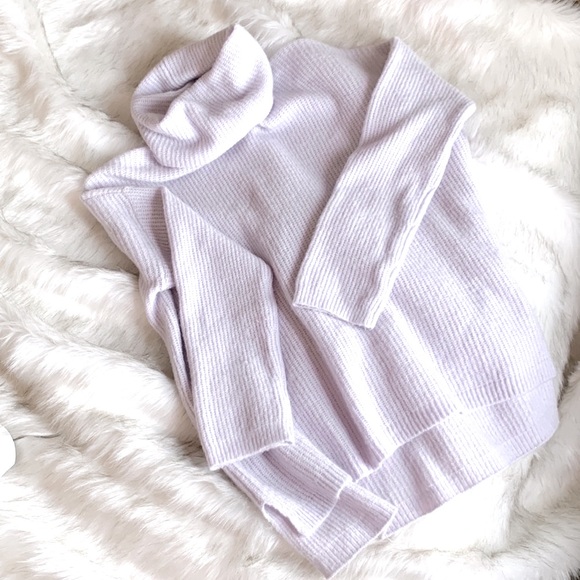 SPLENDID COLLECTION FUNNEL NECK WOOL-BLEND OVERSIZED SWEATER HEATHERED SNOWY FIG - Picture 10 of 10